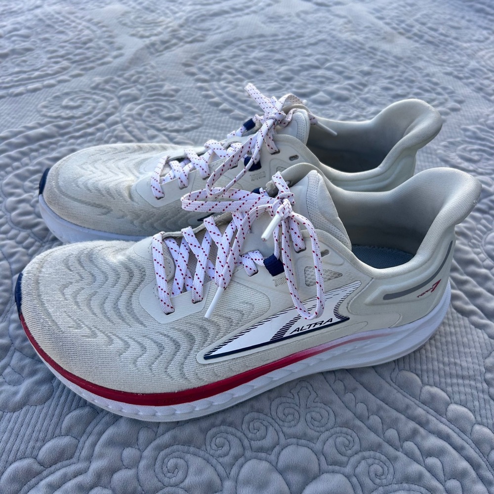 Altra Torin 7 Womens Road Running Shoes White Red Blue Zero Drop Sneakers